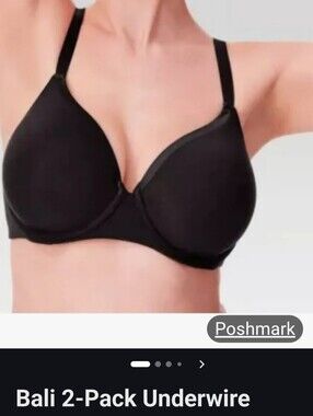 Bali Black Smooth Underwire Bra